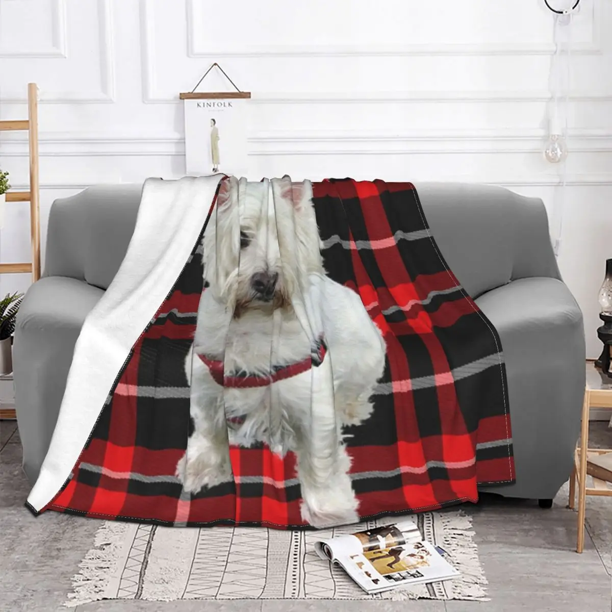 West Highland Terrier Dog Cute Puppy Blanket Coral Fleece Plush Winter Lightweight Throw Blanket for Bedding Outdoor Rug Piece