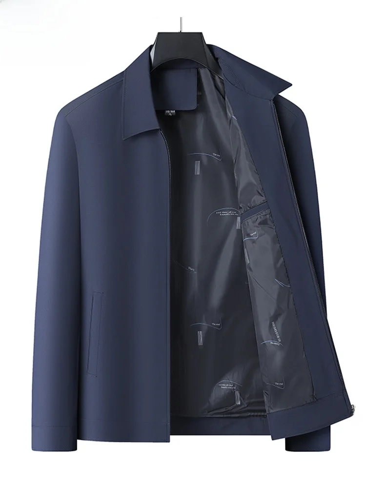 

Spring Thin Jaet for Men Casual Anti-Wrinkle Non-Iron Busin Dad Clothes High-End Outerwear Stand Fit Faion Urban Sle