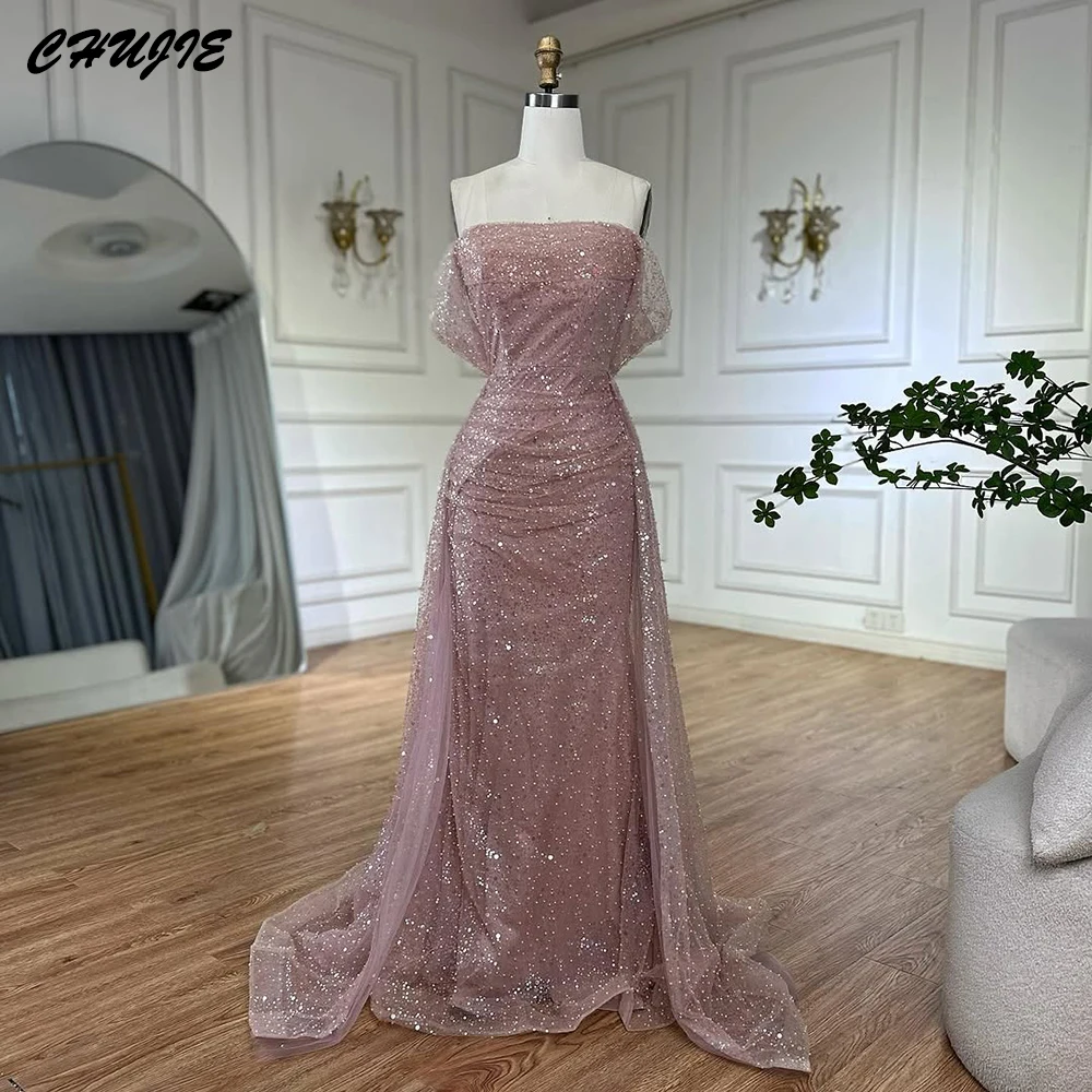 

Customized Sequins Evening Gown Mermaid Elegant Formal Dress Gown HIgh Neck Arabia Sequins Off Shoulder Evening Gown Party Dress