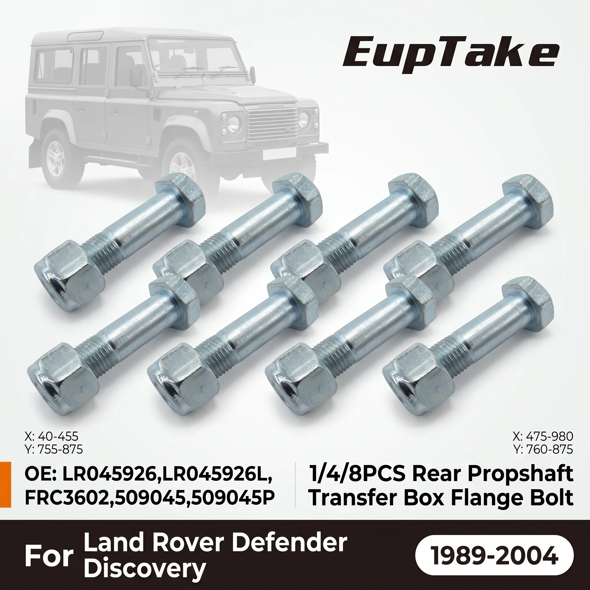 1/4/8PCS Rear Propshaft Transfer Box Flange Bolt LR045926L For Land Rover Defender Discovery 1989-2004 3/8 Inch UNF 44.45mm