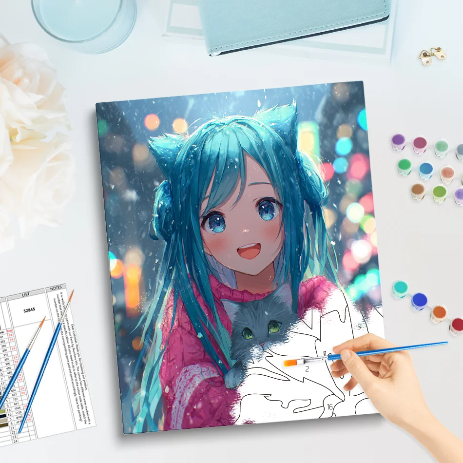 GATYZTORY Painting By Numbers With Canvas Frame Kill Time Crafts Supplies Adults Diy Crafts Figure Woman Home Decor Items Kits