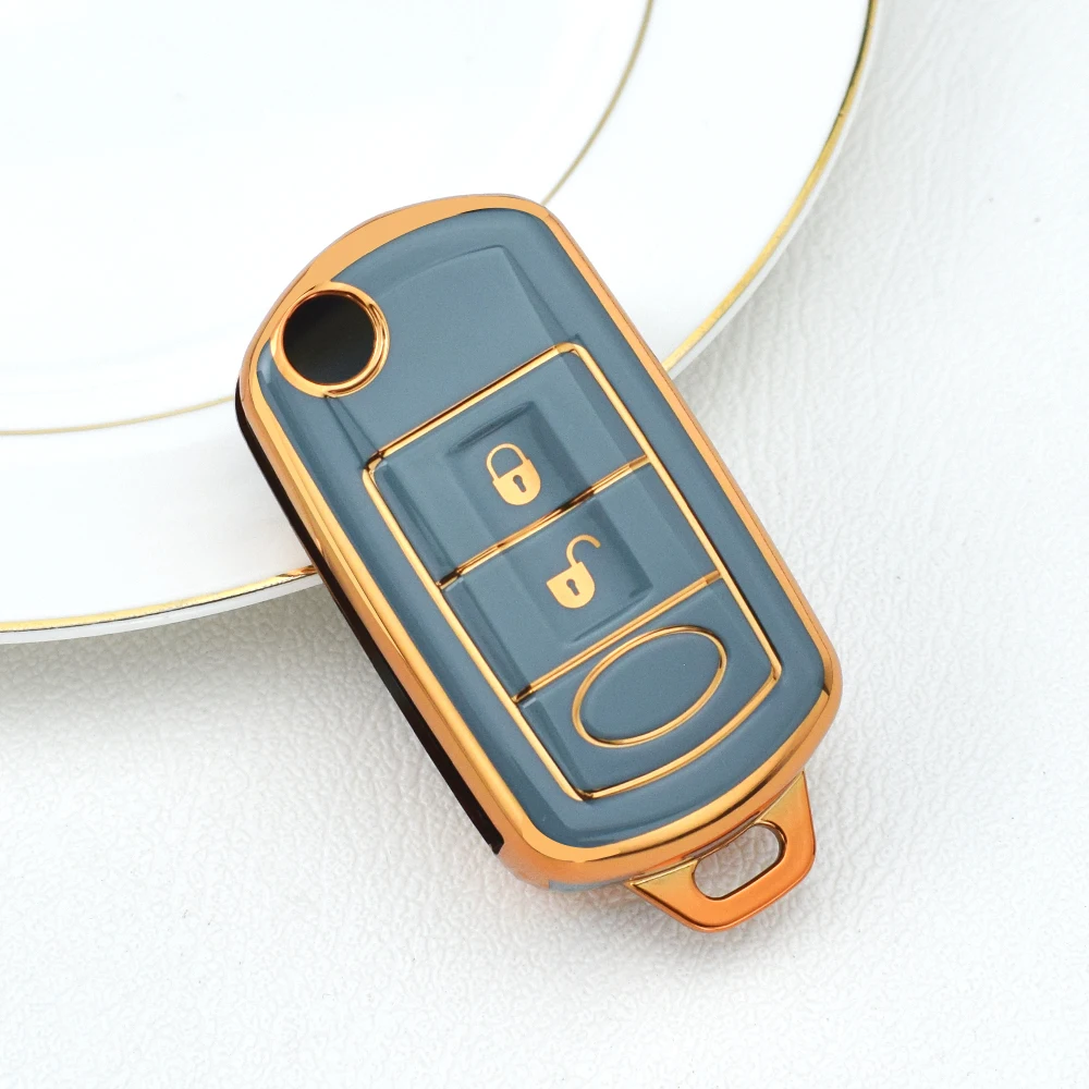 3 Button TPU Folding Flip Remote Key Case Fob for LAND ROVER Range Rover Sport LR3 Discovery Shell Keychain Protector