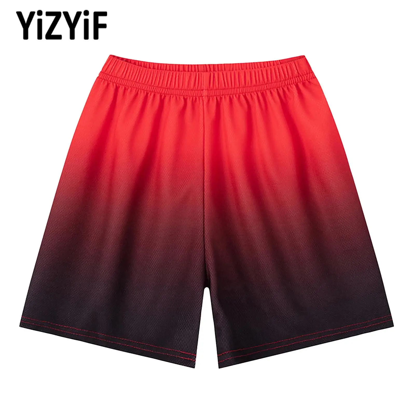 

3Pcs Kids Boys Quick-Drying Gradient Color Athletic Sports Shorts ChildBasketball Football Volleyball Badminton Uniform Costume