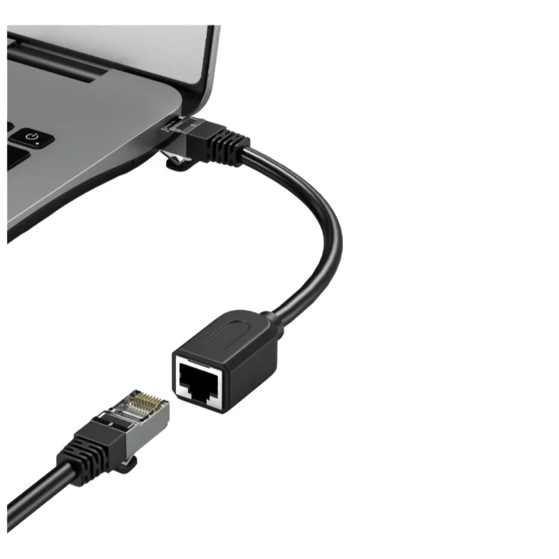 High-speed broadband 90-degree elbow cable RJ45 male-to-female cable of pure copper six-class cable extension line