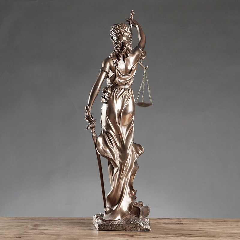 EUROPEAN STYLE RETRO JUSTICE FAIRNESS STATUE LIVING ROOM DECORATIONS OFFICE LAW FIRMS STATUES  DECORATION GODDESS SCULPTURE GIFT