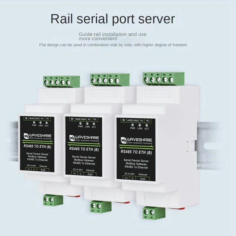 Imagem -06 - Waveshare-serial Port Server Rs485 para Rj45 Ethernet Tcp ip para Serial Port Module Rail tipo Serial