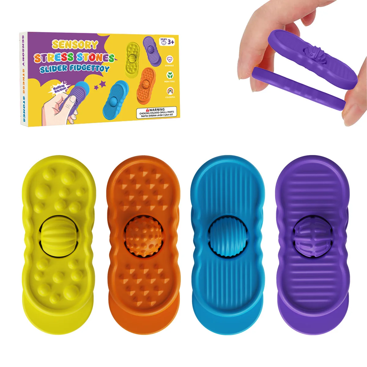 Sensory Fidget Toys Multi Texture Sliding Decompression Board Children's Sensory Silicone Toys Fidgeting Spinners Fidget Toy