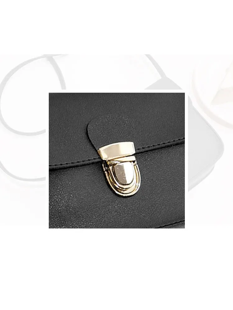 PU Leather Square Bag Hardware Buckle Spaghetti Strap Large Capacity Shoulder Crossbody Bag for Women