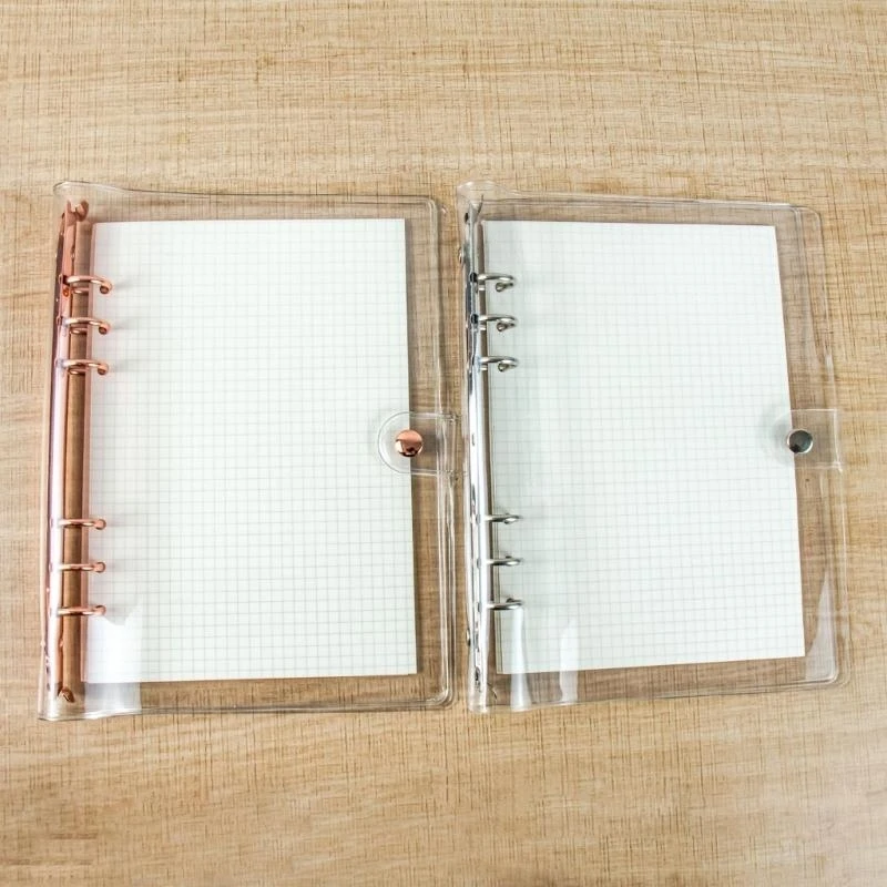 6 Rings Planner Binder Clear Notebook Bolders Refillable Binder Bonder Binder