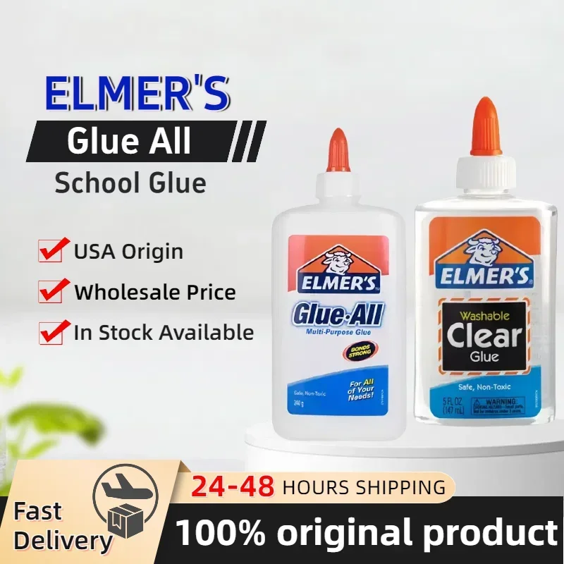 Elmer's Glue-All White Washable Liquid School  for Crafts & Slime Making 225ml/473ml - Original Product