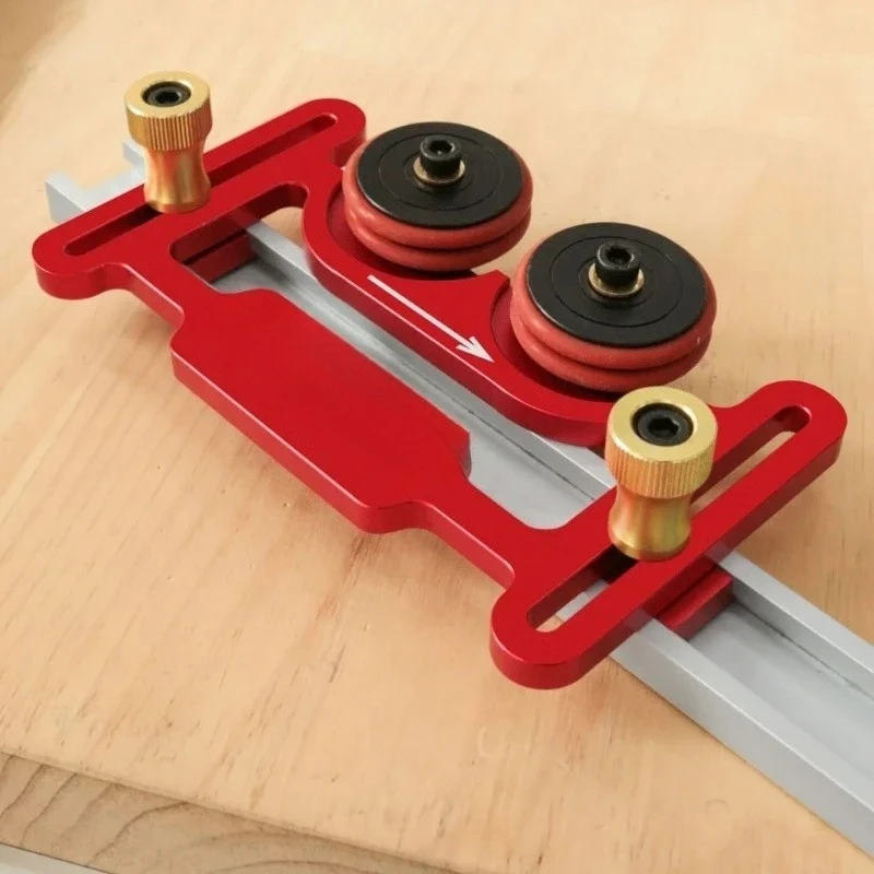 Clear Cut Stock Guides for Table Cutter Board with Sliding Blocks Woodworking Double Wheel Bearing Stock Roller