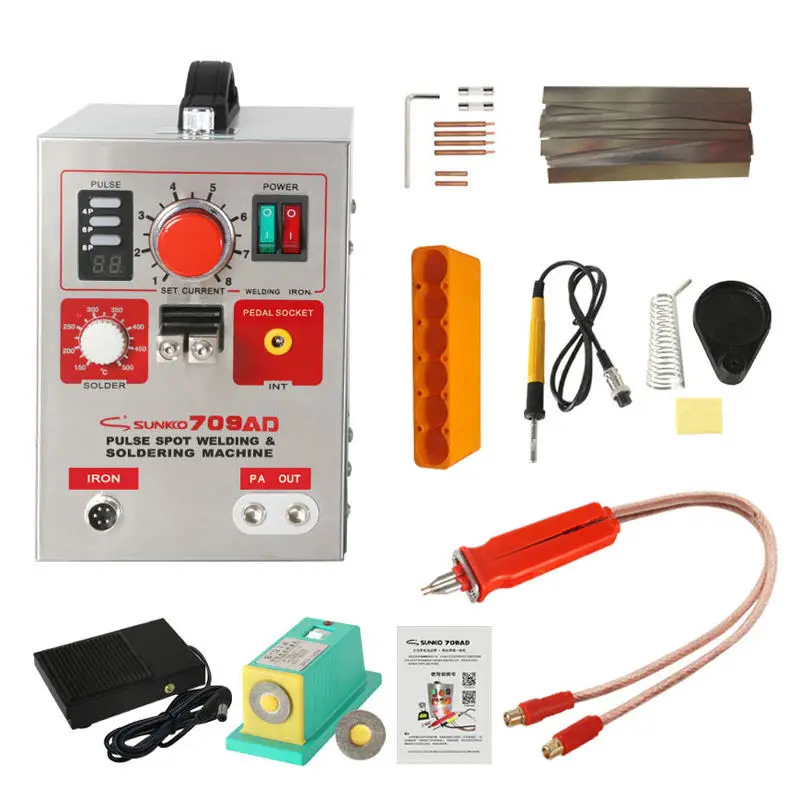 SUNKKO 709AD 220V/110V 3.2KW Battery Spot Welder with HB-70B Welder pen for 18650 Spot Welding Machine