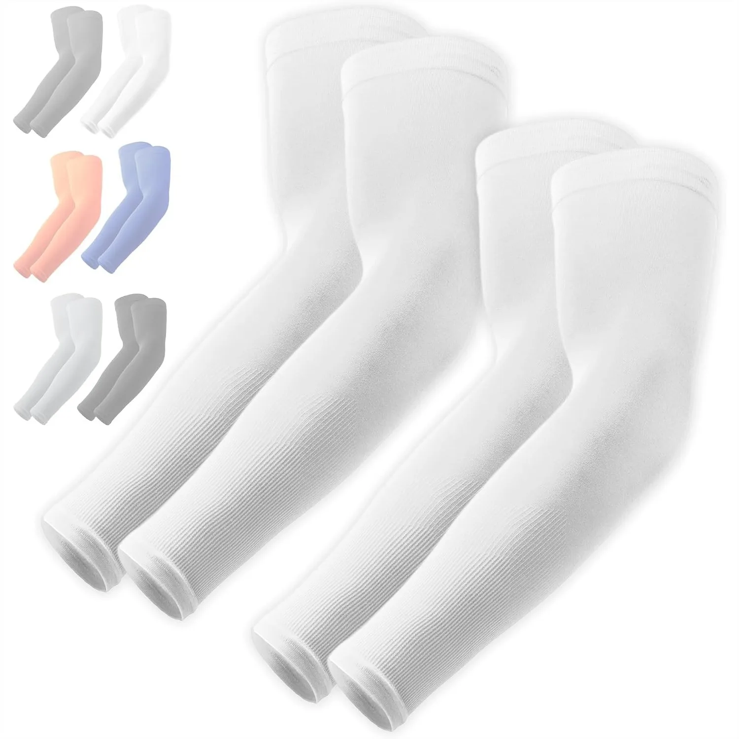 

Cooling Arm Sleeves UPF 50+ for Men Women, Sun Protection with 4-Way Stretch for Golf Cycling Tattoo Cover Up
