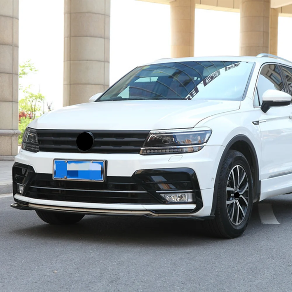 For Volkswagen VW Tiguan MK2 2017 2018 2019 2020 2021 Front Grille Sports Black Body Kit Center Grill molding Cover Strip Trim