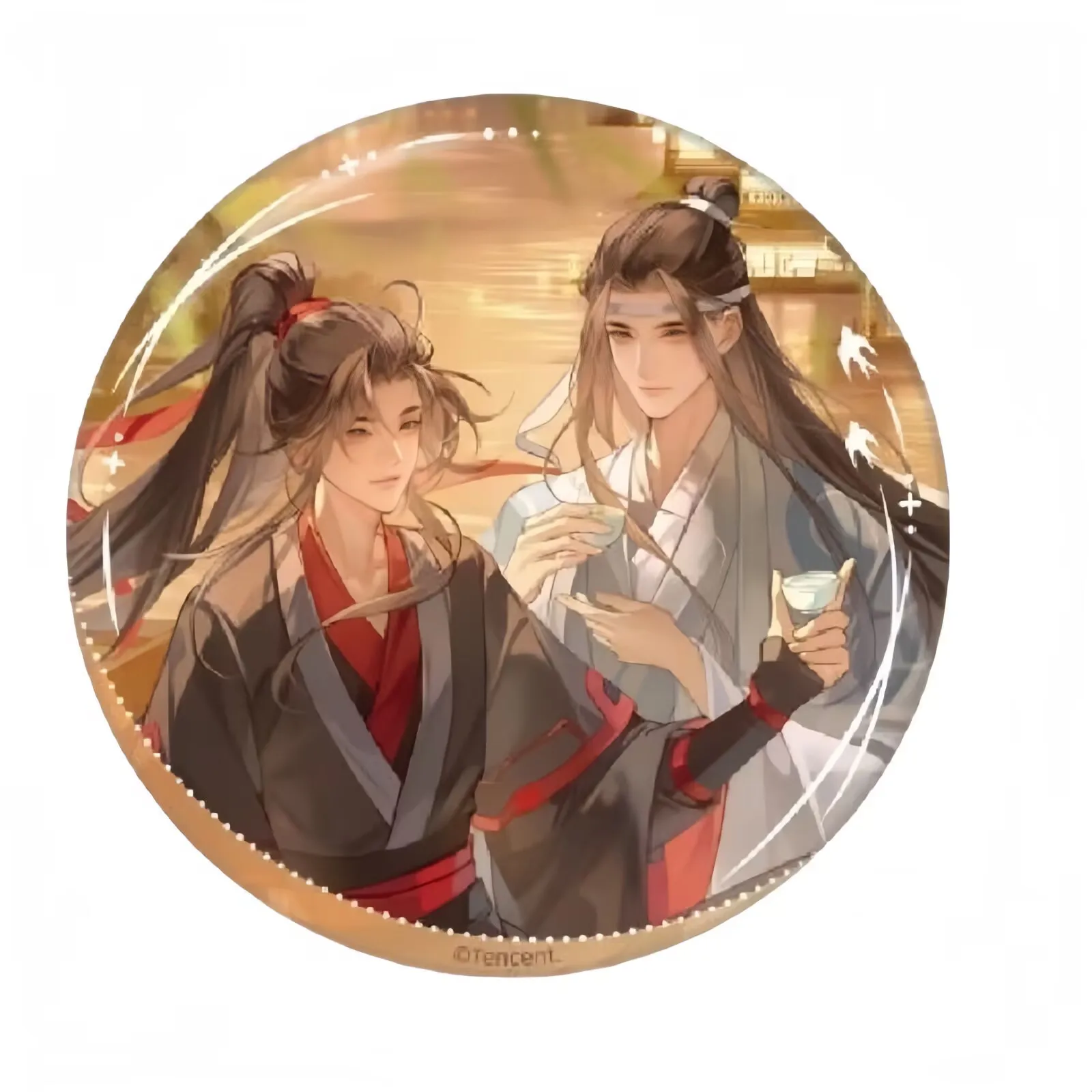 علامة واقفة من الأكريليك ذات شوكة مزدوجة للذكرى السابعة لشارة "LAN Wangji Wei Wuxian" Gu Zi لـ "Modao Ancestor"