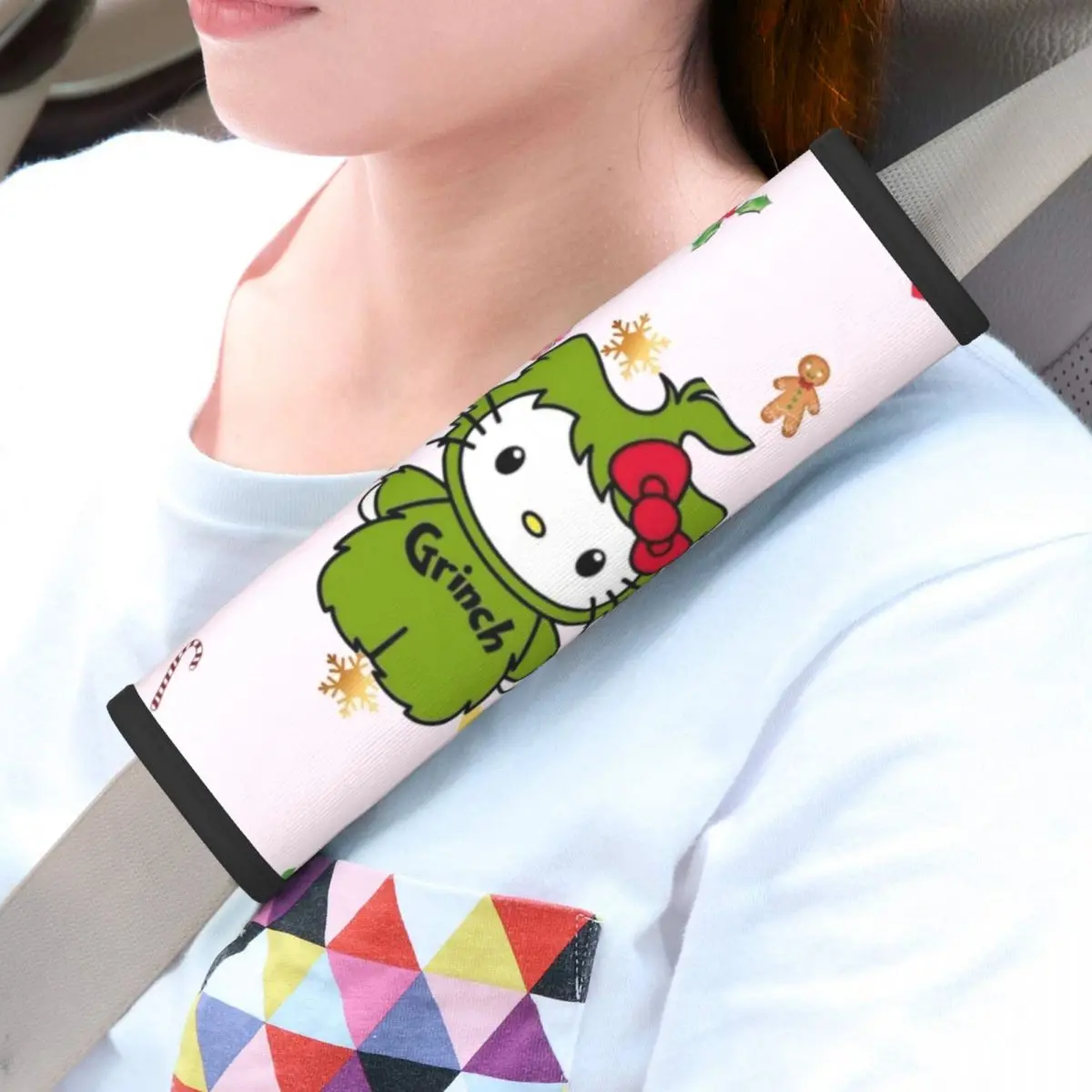 

Изготовленный на заказ чехол для ремня безопасности Hello Kitty Cat, универсальный, подходит для комплекта, аниме, мультяшный ремень безопасности, наплечники