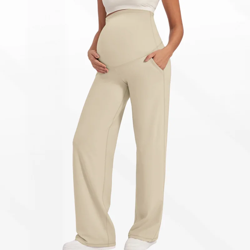 

Pregnant Women Casual Straight Pants Maternity Elastic High Waist Belly Support Loose Trousers New Spring Pregnancy Clothing