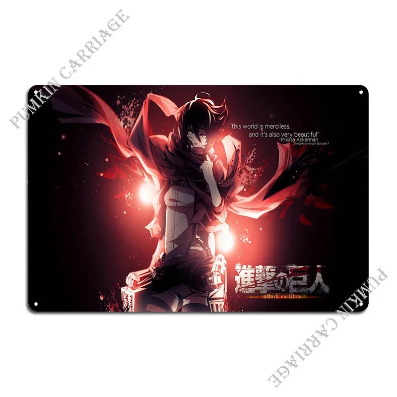 Shingeki No Kyojin Attack Metal Signs Home Club Vintage Wall Decor Tin Sign Poster