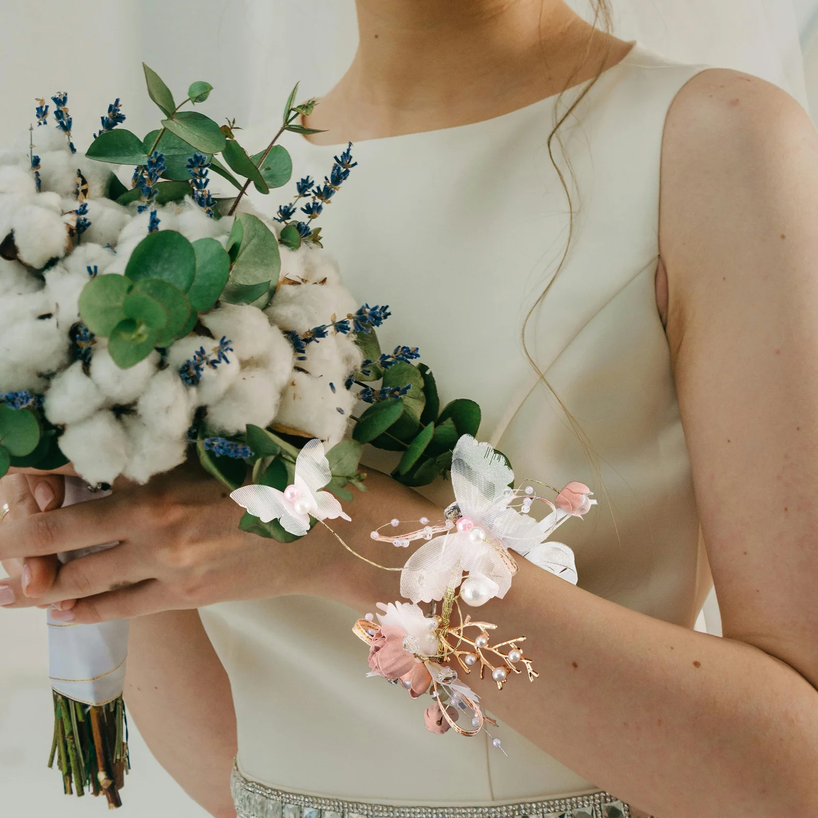 

Wrist Wreath Bracelet Costume Accessory Corsage Wristlet Floral Bride Wristband Decor
