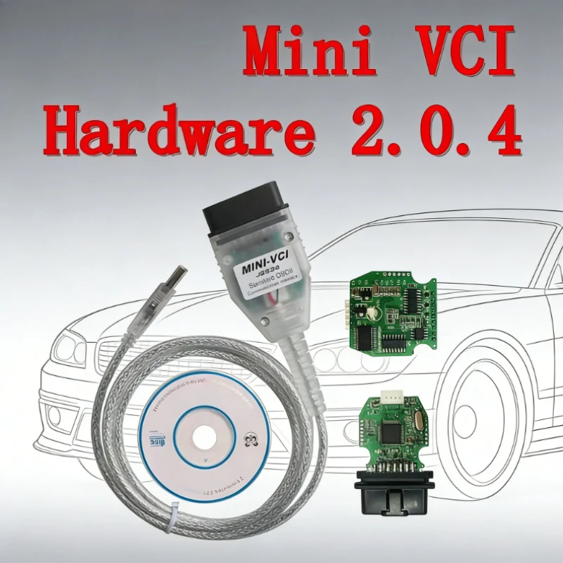 MINI VCI V2.0.4 HW 2.0.4 Real Firmware SW V16.00.017 J2534 FTDI FT232RL For Toyota TIS Techstream Multi-Language Cable