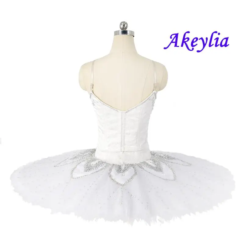 White silver professional Ballet Tutu Split YAGP Jacquard fabric Classical Platter pancake Tutu ballet custom competition girls