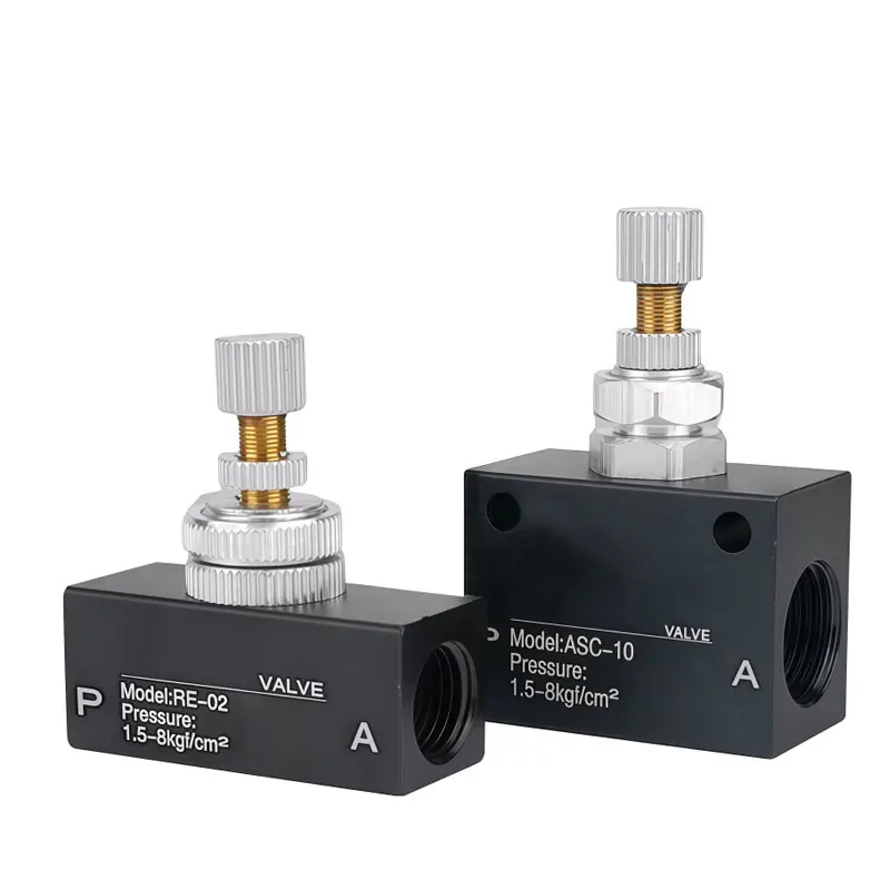 

Pneumatic Flow Control Valve - ASC100-06 One-Way Throttle Valve, 200-8/10/15 Speed Control Valve, RE-01/02/03/04