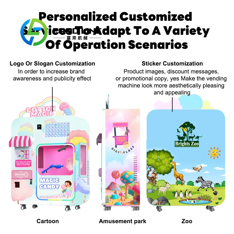 آلة بيع حلوى القطن من مصنع QY الشركة المصنعة لآلة حلوى القطن الأوتوماتيكية بالكامل