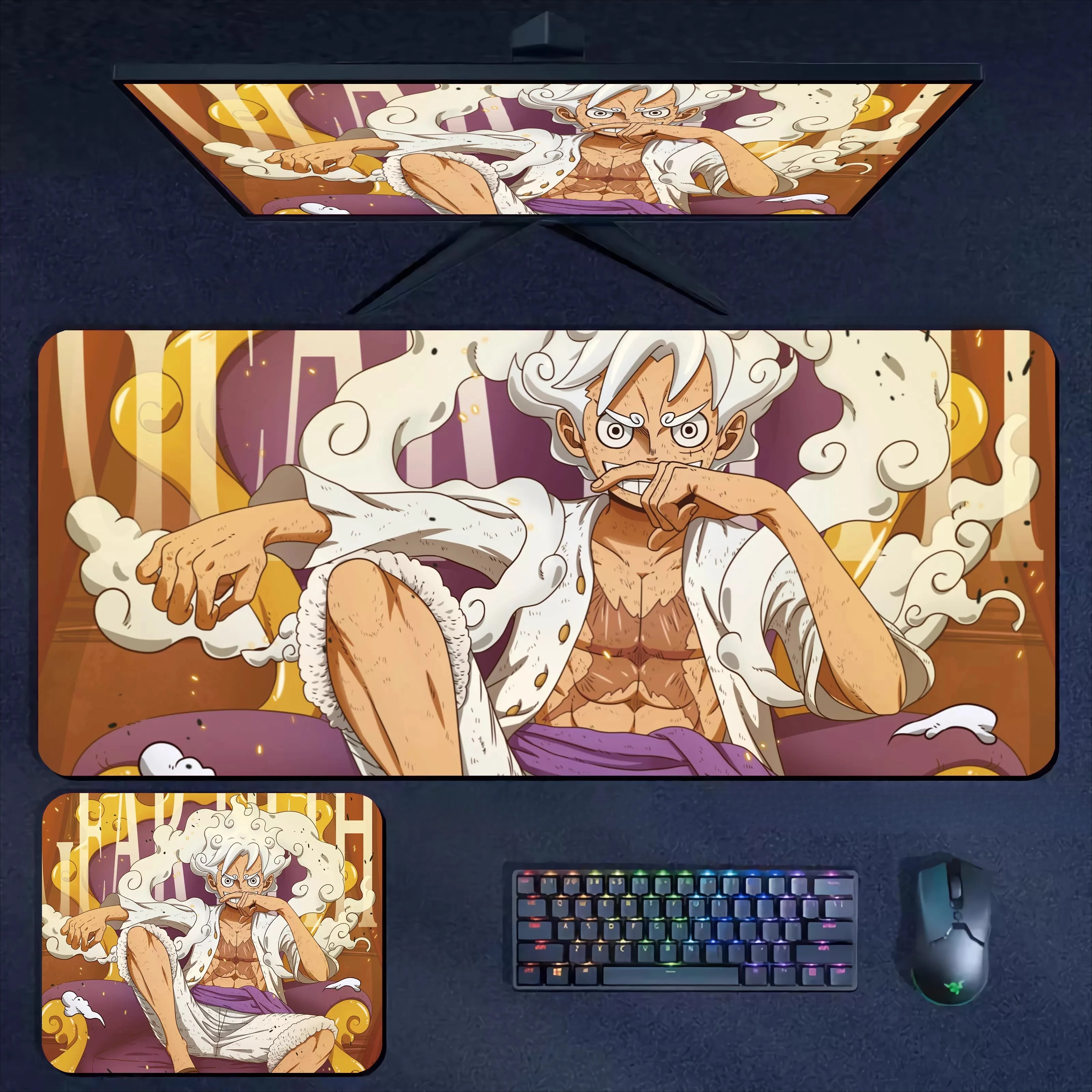 High Definition Lock Edge ONE PIECE Mouse Pad Large Size  Anime Laptop Keyboard Desk Pad Luffy Roronoa Zoro Non-Slip Mouse Pad