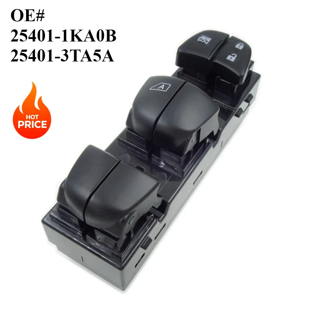 Master Power Window Switch for Nissan Juke Altima Tiida Sylphy X-Trail Qashqai Rogue 25401-1KA0B 25401-3TA5A