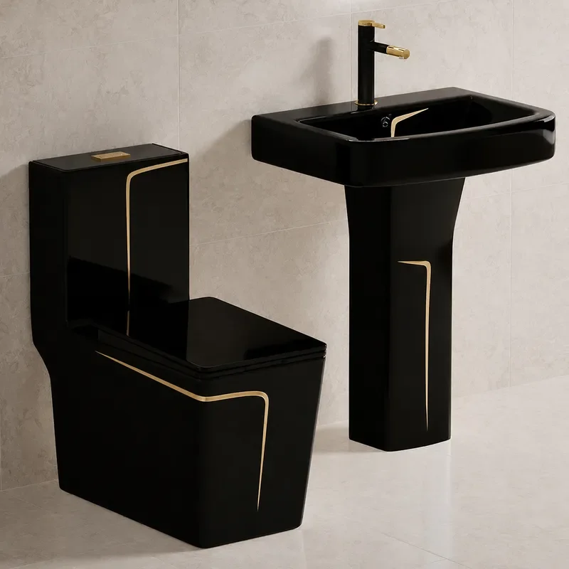 Wholesale Square Color Split Column Ceramic Basin Bathroom Floor Wash Sink Chaozhou Guangdong Direct Sales