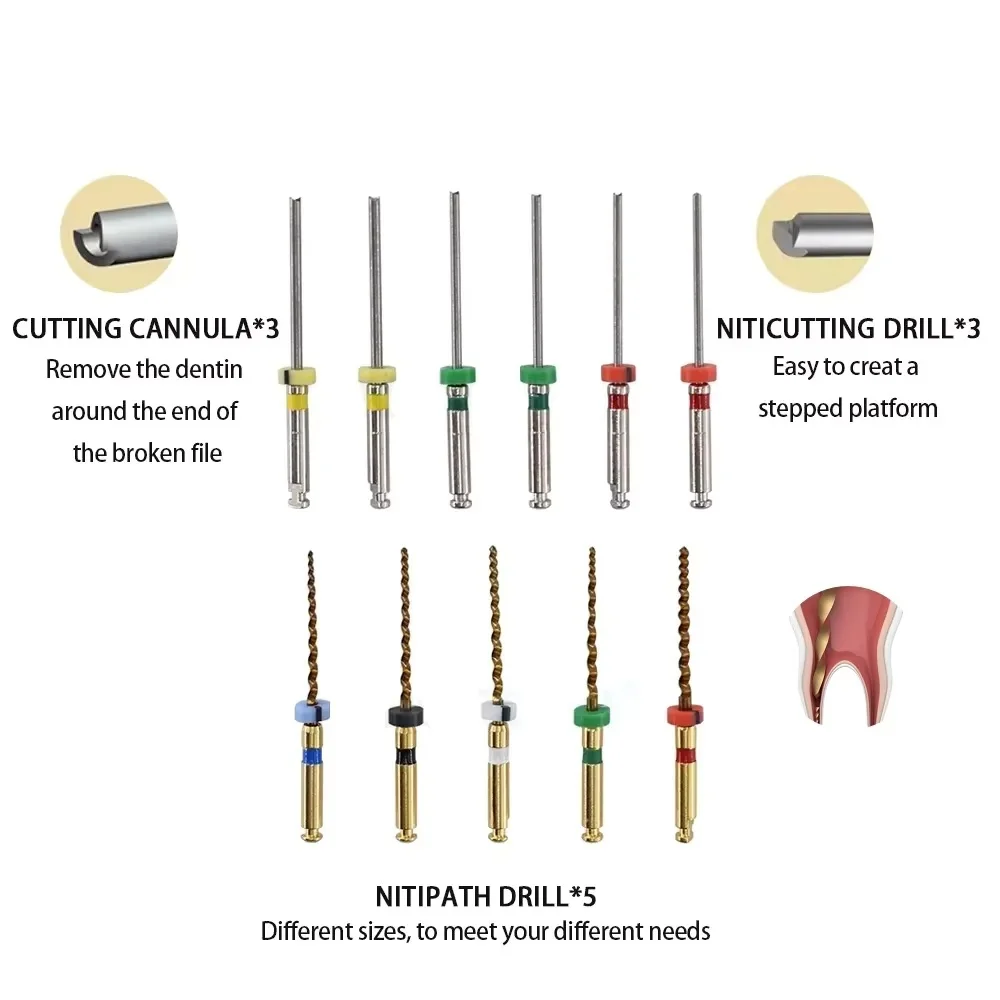 Dental Equipment Root Canal Extractor Endodontic Files Extractor Broken File Removal Kit for Root Canal Treatment Broken Fil