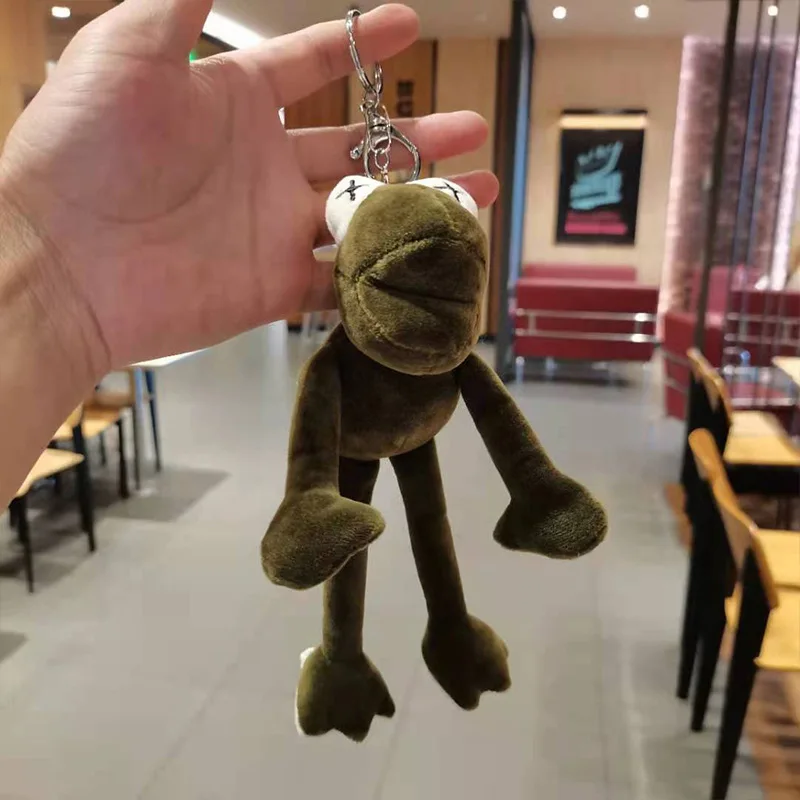 Plush Frog Shape Key Chain Stuffed Doll Originality Funny Gifts For Kids Fashion Accessories Cartoon Figure Schoolbags Pendant