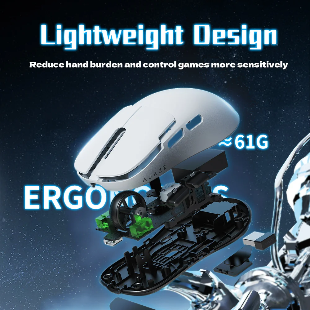 AJAZZ AJ159NL 1K wireless gaming mouse-original phase PAW3311\PAW3395 mouse-about 59g lightweight-support 1K return rate