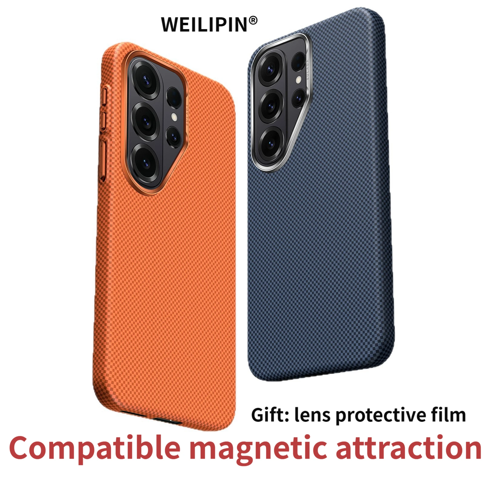 

For Samsung Galaxy S26 Ultra Super Luxury Magnetic Cover Kevlar Texture Woven Design Shockproof Compatible S26 plus Case