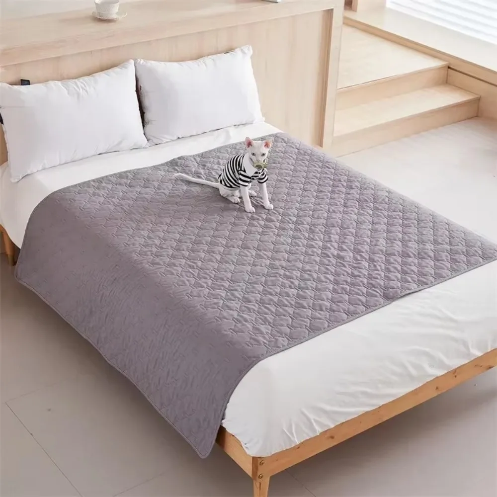 

New Plaid Bedspread Pad Breathable Waterproof Protector Covers Anti Slip Beds Sheet Pad Kids Pets Mattress