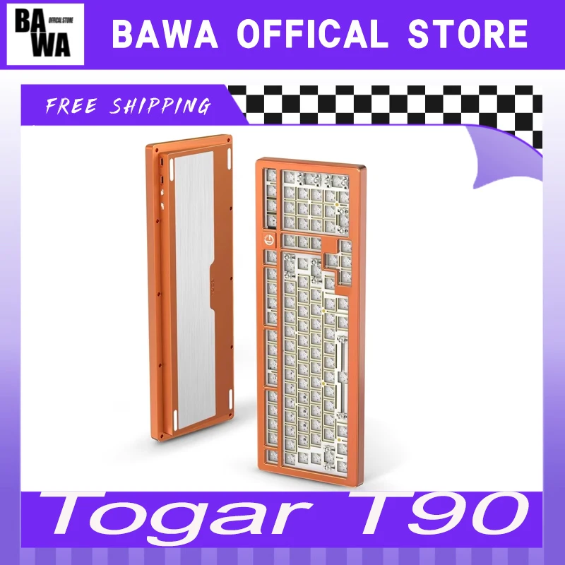 Togar T90 Mechanical Keyboard Kit Wireless Gaming Keyboards Kit 3mode Rgb Aluminium Customized Computer Gamer Accessories Gifts