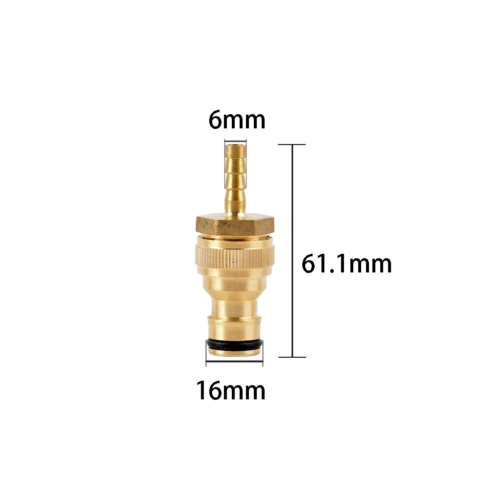 Brass Pipe Fitting 6/8/10/12/14/16/19/25mm Hose Barb To Quick connector Garden Irrigation Adapter