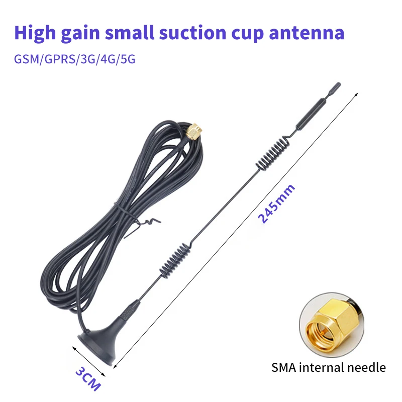 600-6000mhz Module Small Suction Cup Antenna Receiving And Transmitting 15DBI SMA Male Aerial For Modem Router