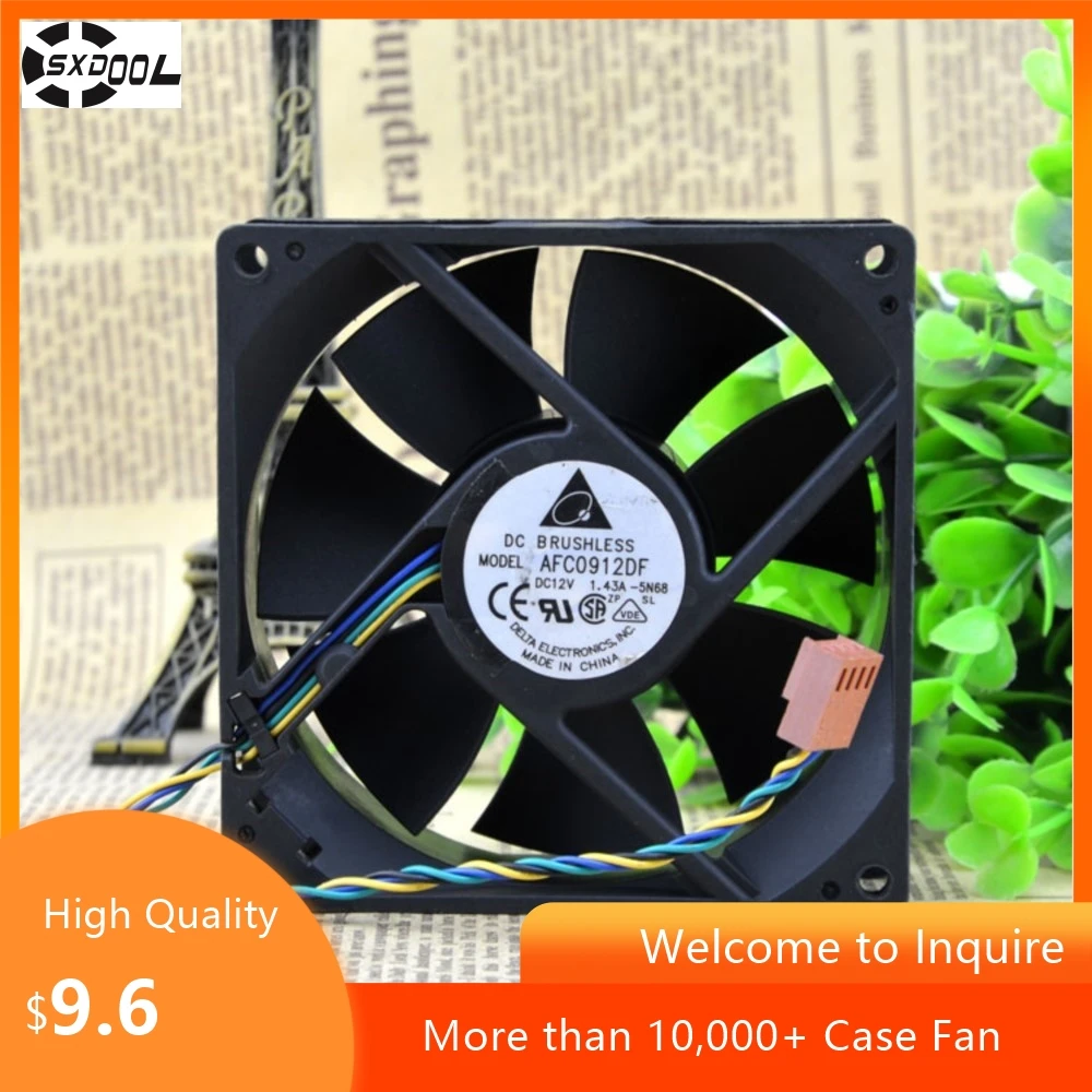 AFC0912DF 92mm 9cm DC 12V Fan for Delta U7581 12V 1.43a 9032 9CM 4-Wire PWM Server Cpu Cabinets Fan