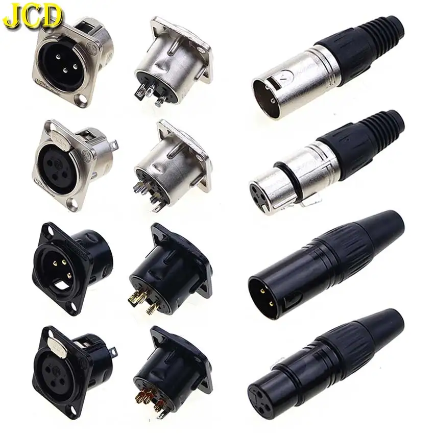 JCD XLR 3pin Männlich Weiblich Panel Audio Mikrofon Mixer Stecker Jack Stecker YS145 YS146 Männlich Weiblich 3 Core XLR Metall Buchse