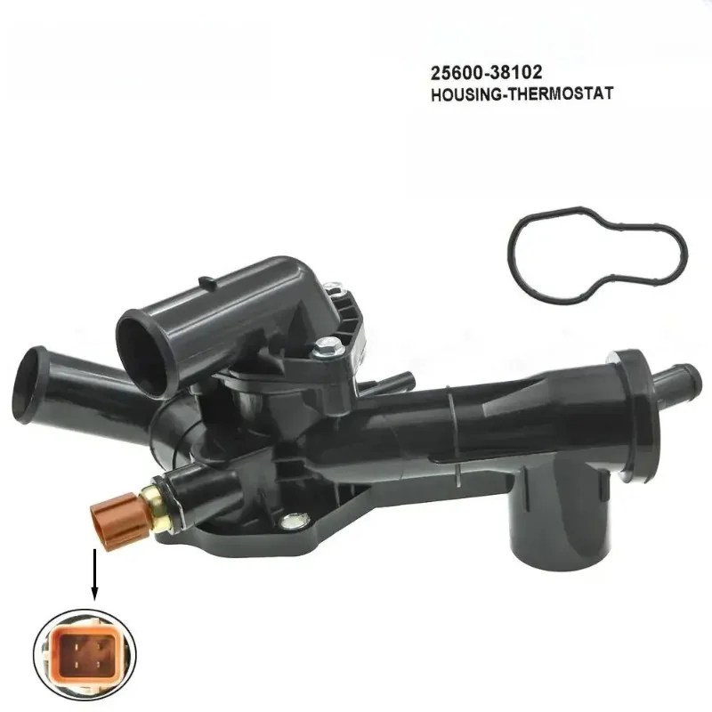 OE 25600-38102 Thermostat Housing Assembly Engine Coolant Temperature Control Unit for Hyundai Sonata Kia Optima