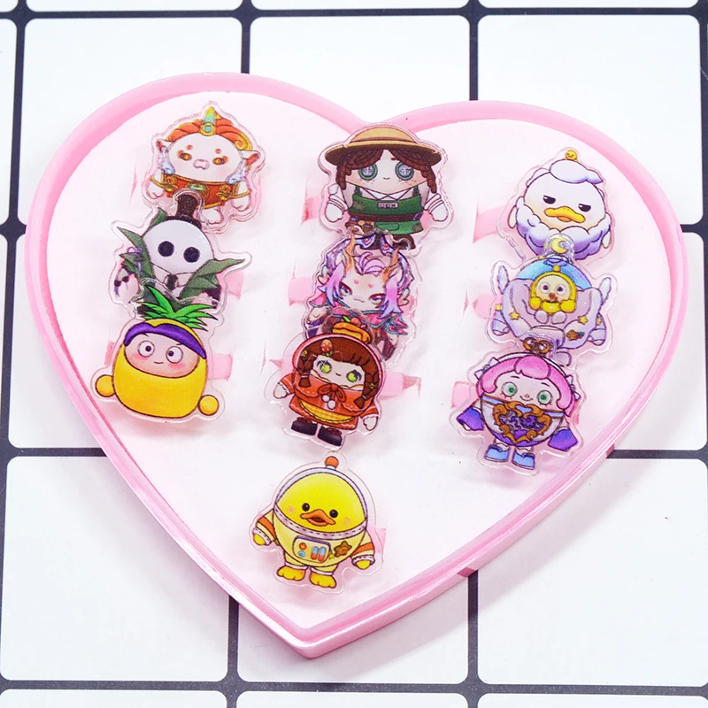 10/20pcs Kids Cute Rings Cartoon Eggy Party Jewelry Doll Adjustable Ring Set Creative Accessories Girl Toy Gifts