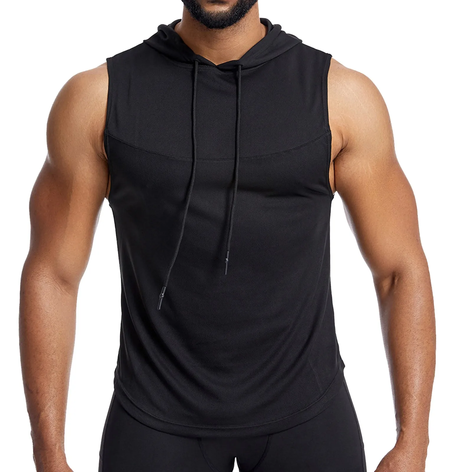 Summer Gyms Clothing Men Bodybuilding Hooded Tank Top Sleeveless Vest Sweatshirt Fitness Workout Sportswear Tops Male Jackets