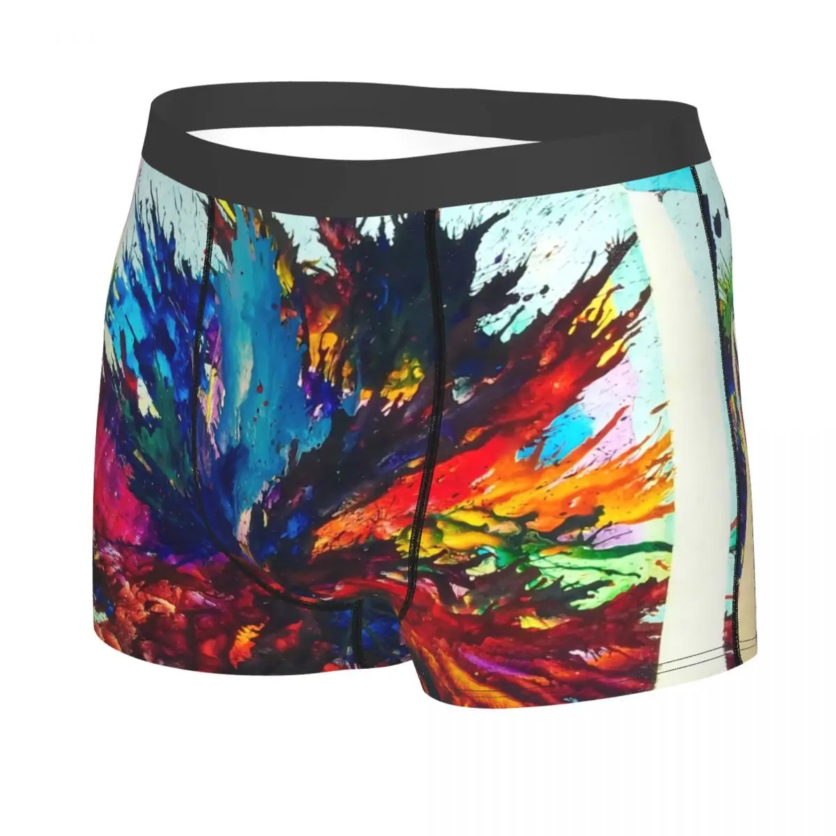 Paint Colors Men Boxer Briefs Abstract Acrylic Expressionist Art Breathable Funny Underwear Top Quality Print Shorts Gift Idea