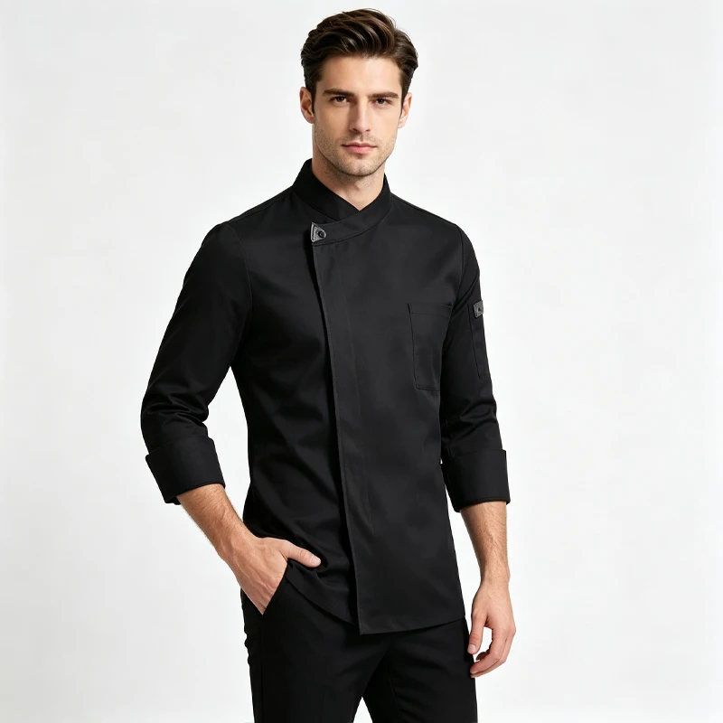 Food Service Long Sleeve Chef Costume Men's Kitchen Jacket Cooking Shirt Pro Catering Uniform Barber Workwear Baker Chef's Coat