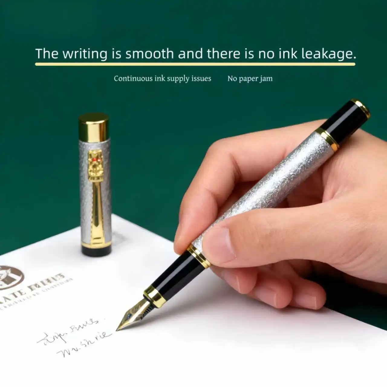 1 قطعة قلم معدني للفرك، طرف ليريديوم متوسط الحجم 0.5 مم، طلاب المدارس المكتبية للرجال والنساء، أفضل قلم حبر للكتابة اليومية، #3