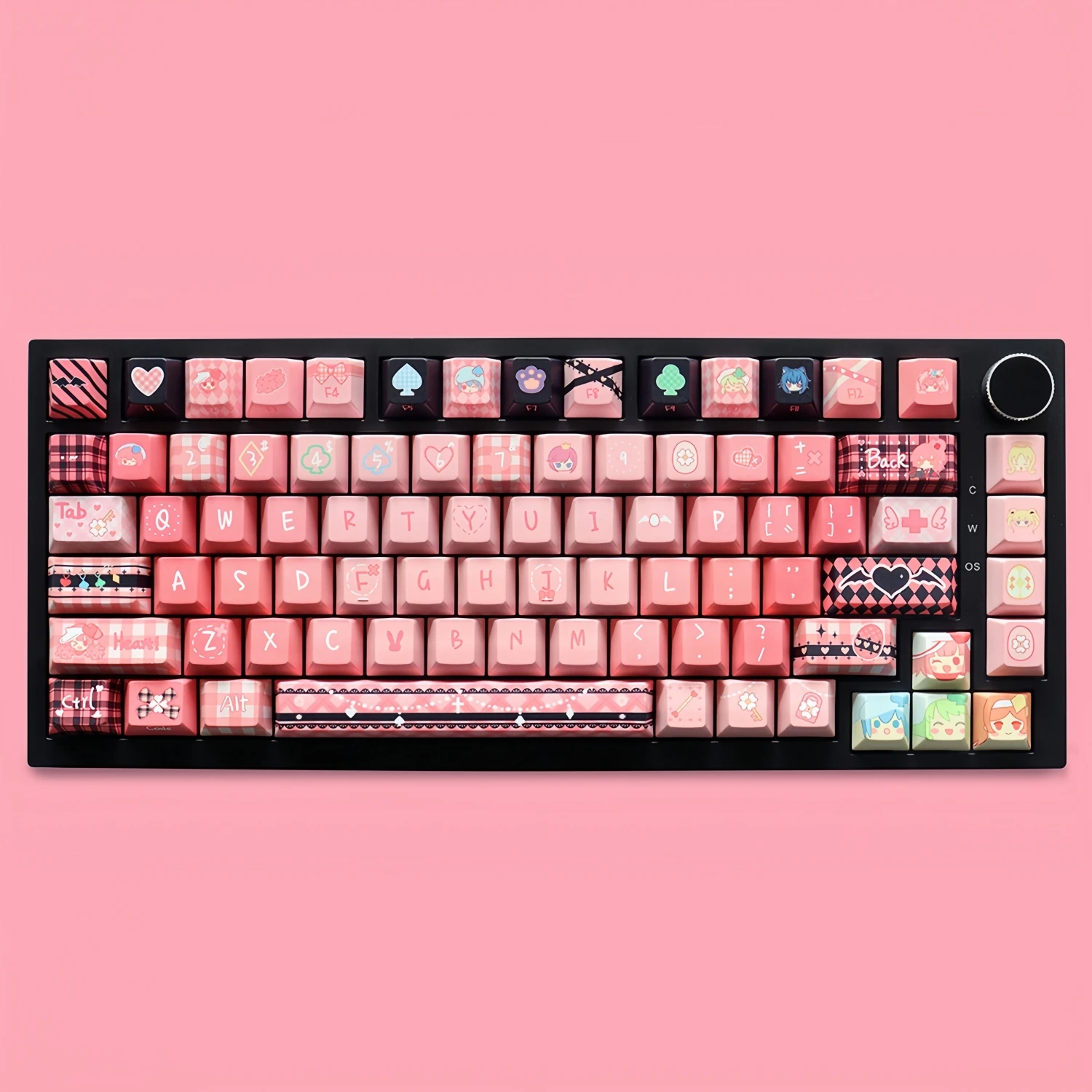 DIY Custom Keycaps PBT 129 Keys Cherry Profile Pink Cartoon Shugo Cute Girl Style Key Caps For MX Switch Mechanical Keyboard