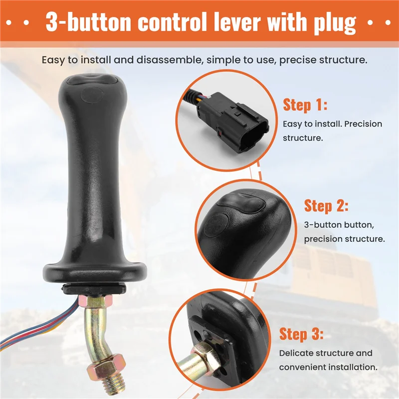 

3 Buttons Excavator Joystick Assy Handle Gears For Daewoo Doosan DH DX150 215 225 300 370-9C-A99D