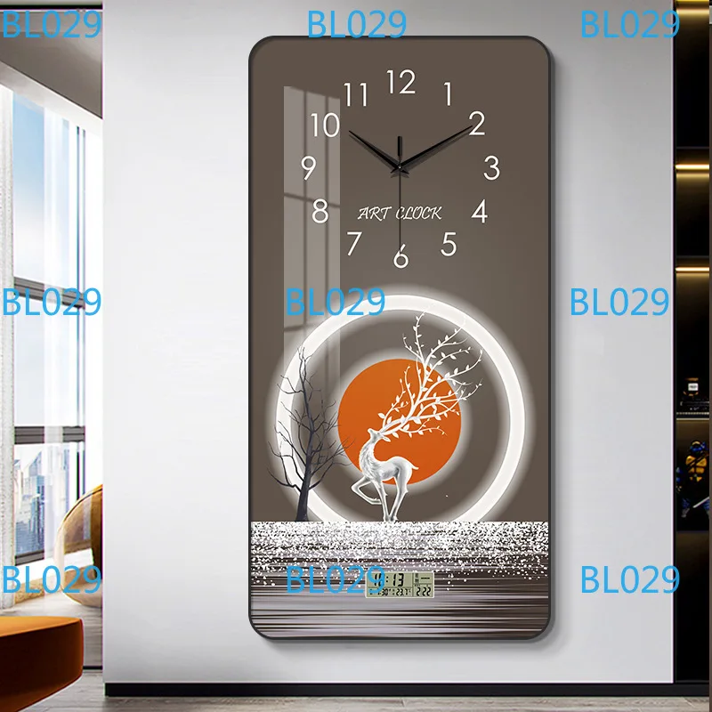 Modern light luxury clock wall clock living room home fashion simple atmosphere porch decorative painting hanging on the wall