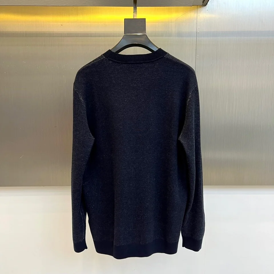 Sweater rajutan wol kasual bergaya uang kuno Italia BC